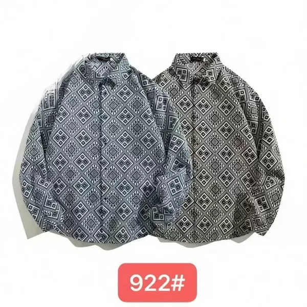 Design Geometric Print Oversized Shirt - 1