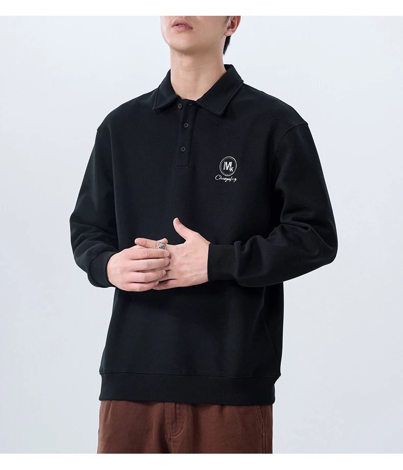 Design Polo Sweatshirt Gray Polo Shirt - 18