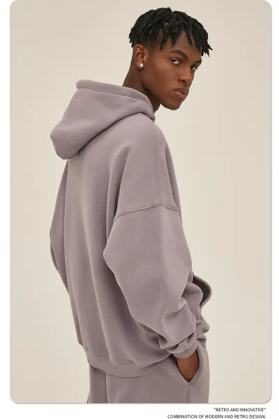 Design 350G Thickened Faint Yellow Hoodie - 77