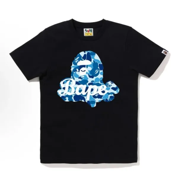 A Bathing Ape Blue Camo Big Ape Head T-Shirt - 1