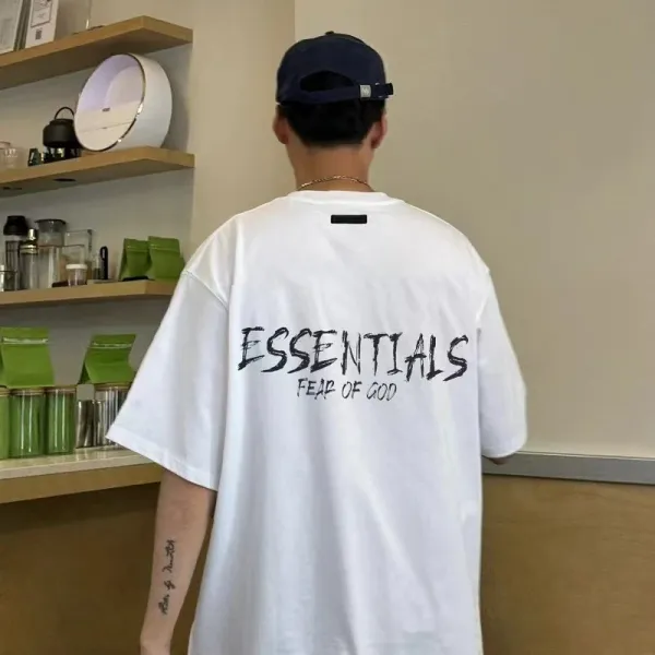Fear of God Essentials Logo Print White T-Shirt - 6