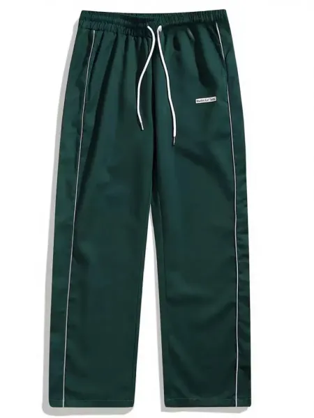 Design Muscle Attack Track Pants Black with White Stripe Sweatpants - 4