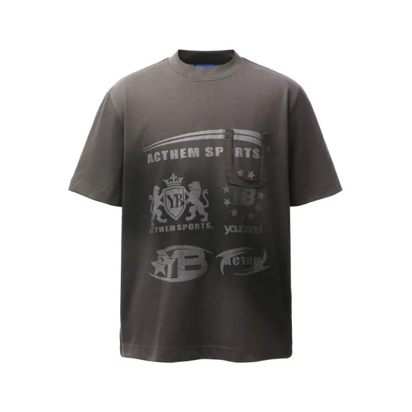 Design Acthem Sports Pocket Graphic T-Shirt Blue T-Shirts - 5