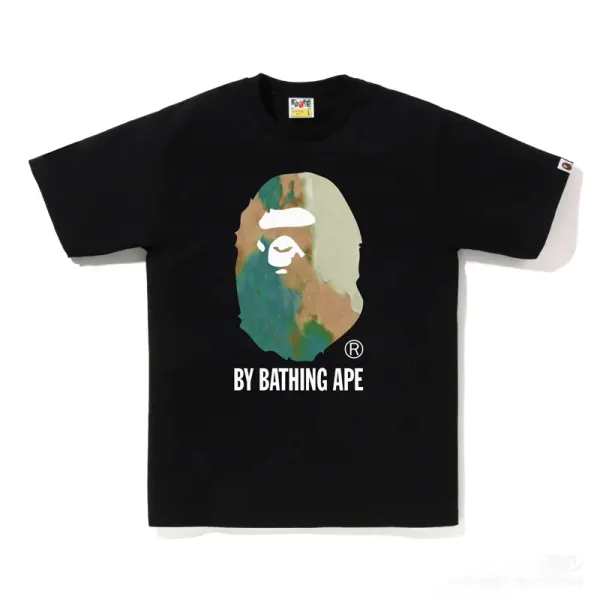 A Bathing Ape Camo Ape Head Black T-Shirt - 1