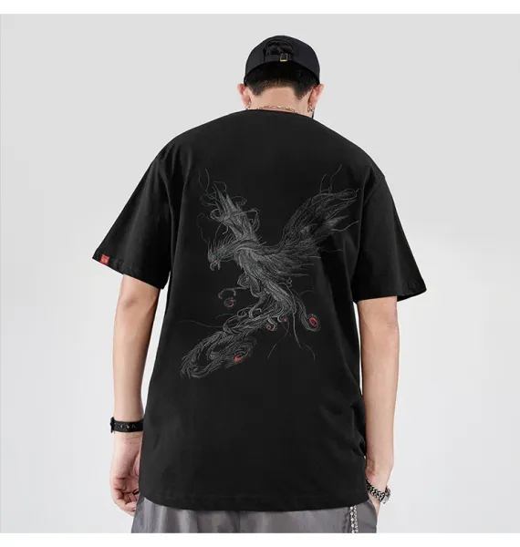 Design Phoenix Embroidered White T-Shirt - 13