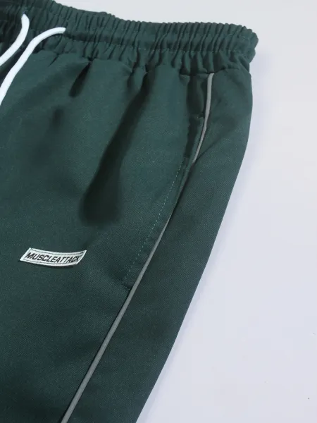 Design Muscle Attack Track Pants Black with White Stripe Sweatpants - 23