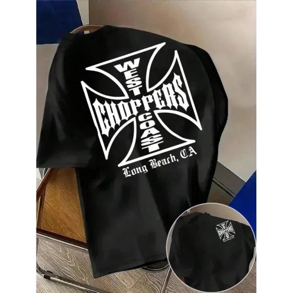 Design West Coast Choppers Long Beach CA Graphic T-Shirt Black T-Shirts - 1