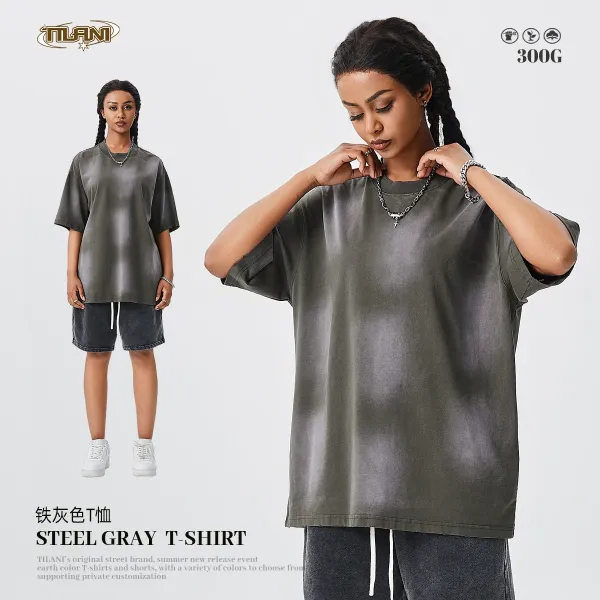 Design TILANI Steel Gray Oversized T-Shirt T-Shirts - 1