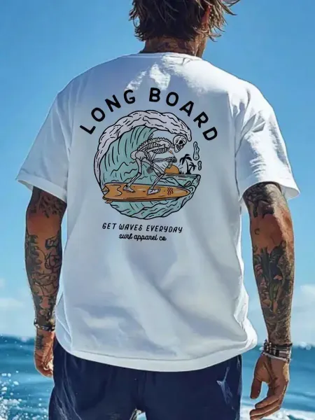 Design Surf Apparel Co Long Board Graphic Shirt Navy Shirt - 7