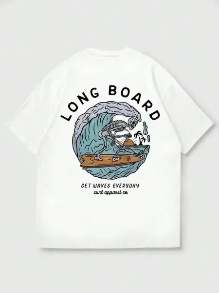 Design Surf Apparel Co Long Board Graphic Shirt Navy Shirt - 12