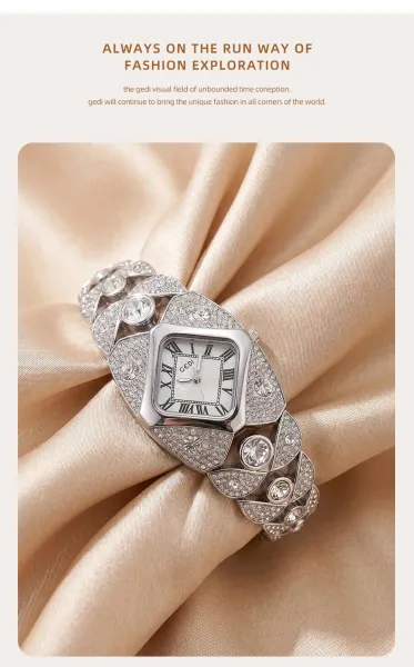 Design GEDI Crystal-Embellished Blue Mother-of-Pearl Dial Quartz Watch Watches - 15