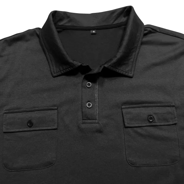 Design Utility Polo Shirt Army Green Long Sleeve Tops Polo - 23