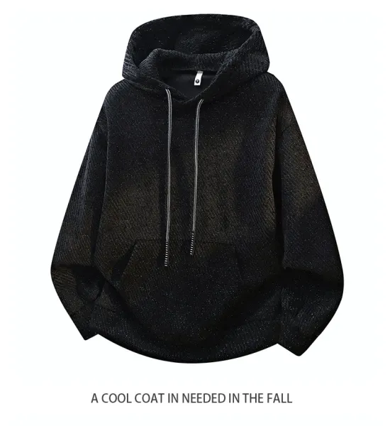 Design Corduroy Hoodie Black - 16
