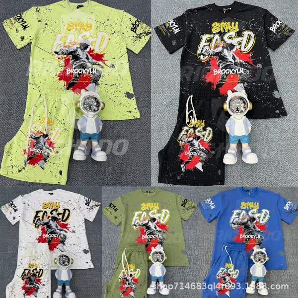 Hellstar Present Eagle Graphic T-Shirt and Sweatpants Set Multicolor - 10