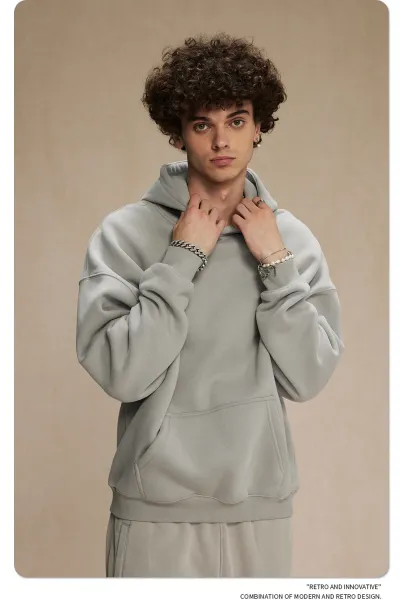 Design 350G Thickened Faint Yellow Hoodie - 38