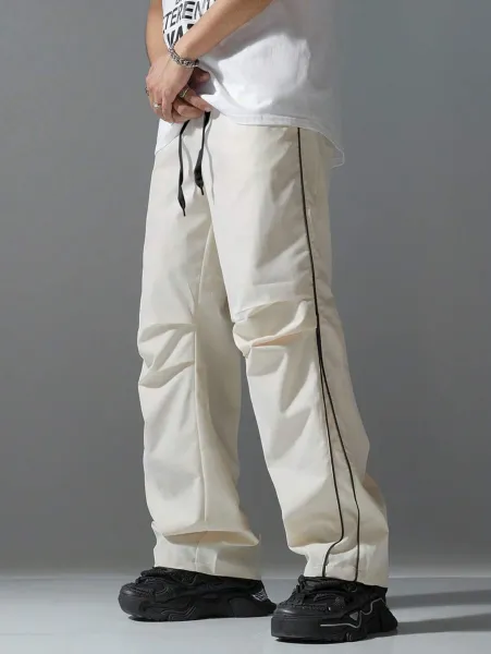 Off-White Cargo Pants Beige with Black Stripe Pants - 3
