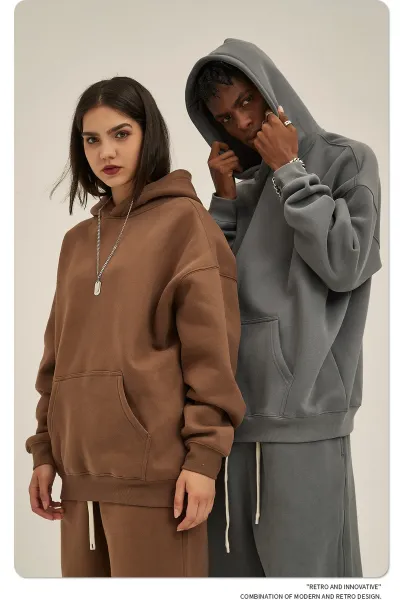 Design 350G Thickened Faint Yellow Hoodie - 94