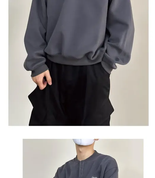Design Quicis Henley Sweatshirt Light Gray Sweater - 11