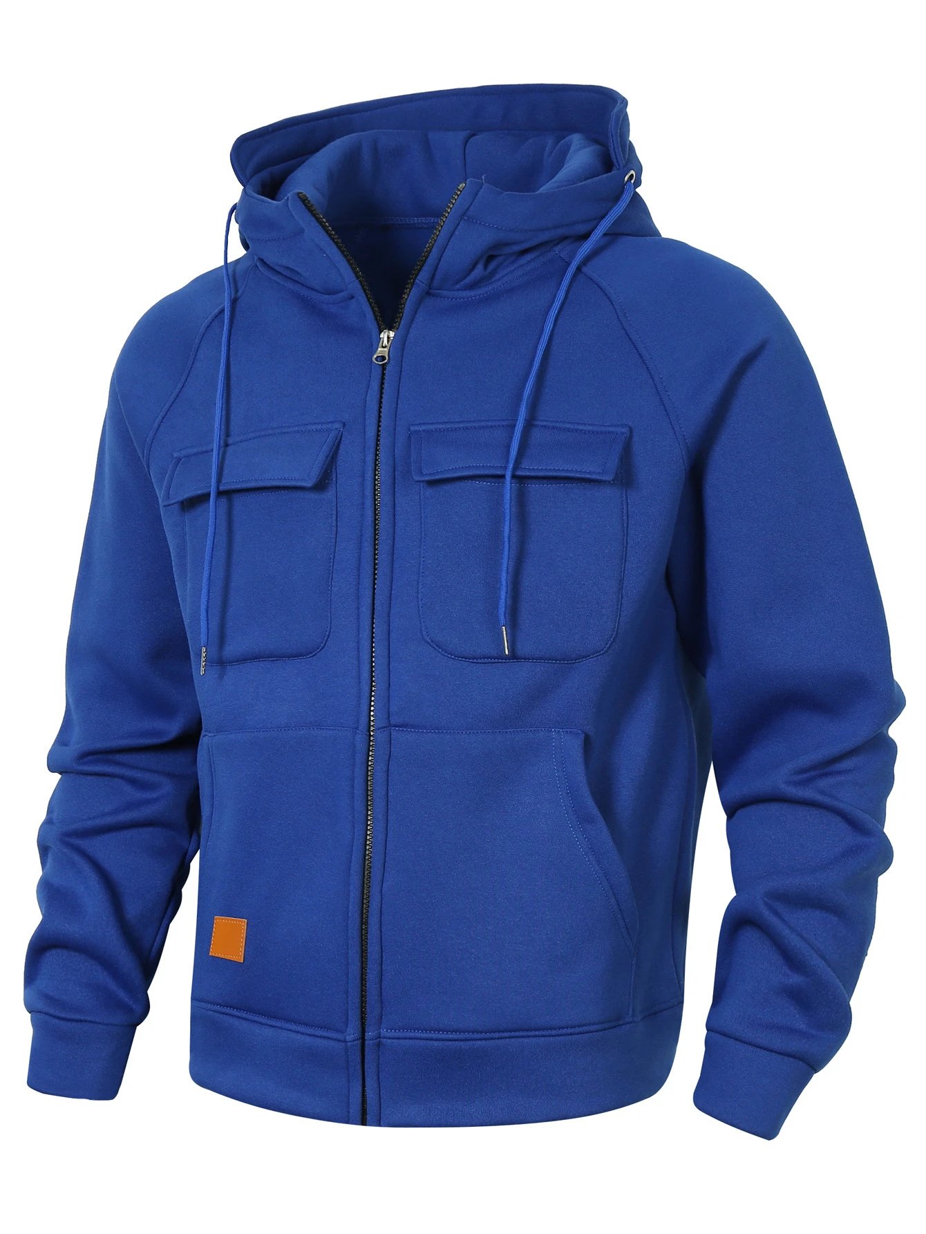 Design Zip-Up Hoodie with Utility Pockets Charcoal Gray Hoodie - 39