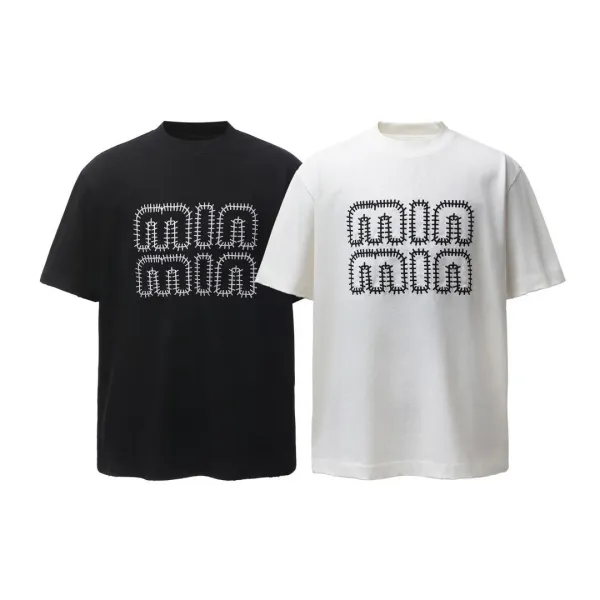 Miu Miu Stitched Logo White T-Shirt - 4