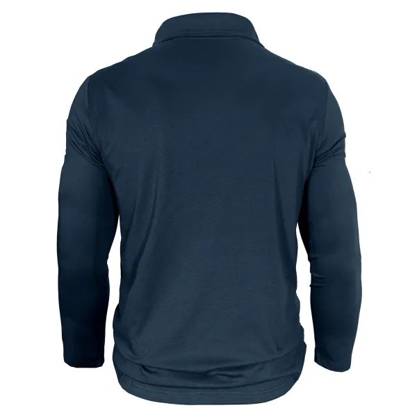 Design Utility Polo Shirt Army Green Long Sleeve Tops Polo - 32
