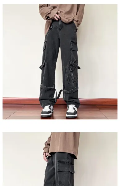 Design T-Light Cargo Jeans Black Pants Jeans - 10