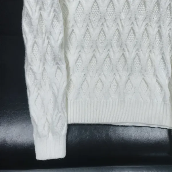 Design Cable Knit Diamond Pattern Turtleneck Sweater Black - 14