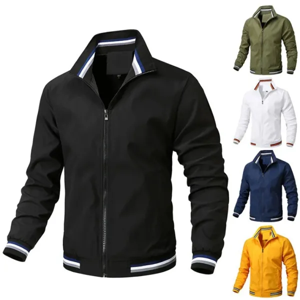 Design Bomber Jacket Army Green Windbreaker Outerwear - 4