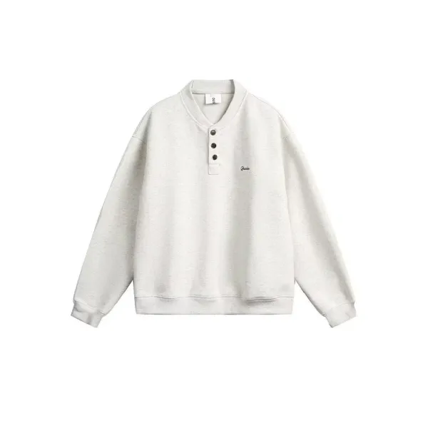 Design Quicis Henley Sweatshirt Light Gray Sweater - 28