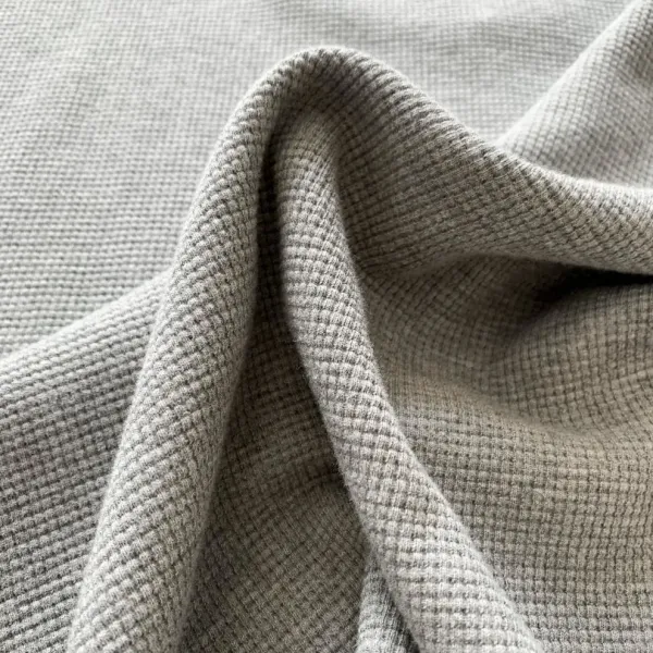 Design Layered V-Neck Thermal Gray Long Sleeve Top - 23