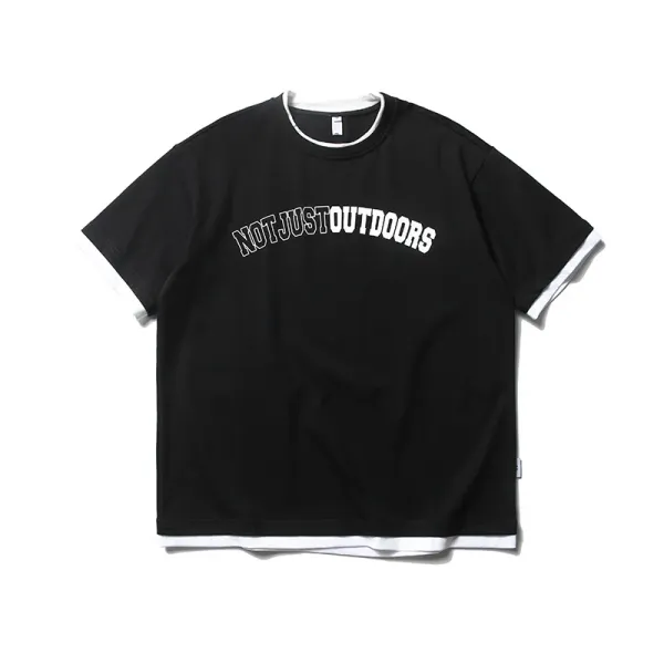 Design Not Just Outdoors Arch Logo T-Shirt Black T-Shirts - 1