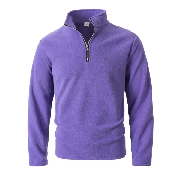 Design Fleece Quarter-Zip Pullover Purple Top - 1