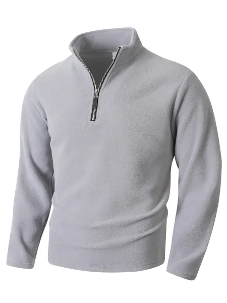 Design Quarter-Zip Fleece Pullover Black Sweater - 5