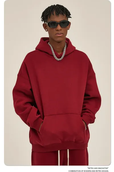Design 350G Thickened Faint Yellow Hoodie - 66