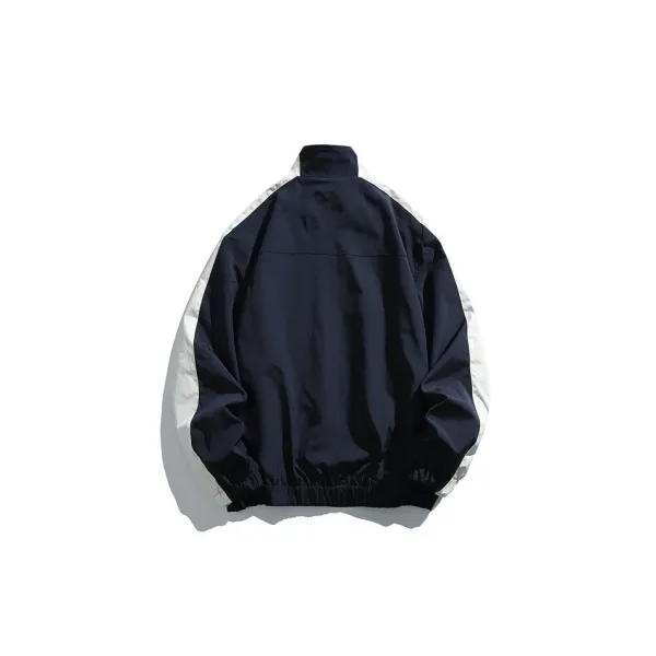 Design Windbreaker Jacket Beige and Brown Color-Block Outerwear - 6
