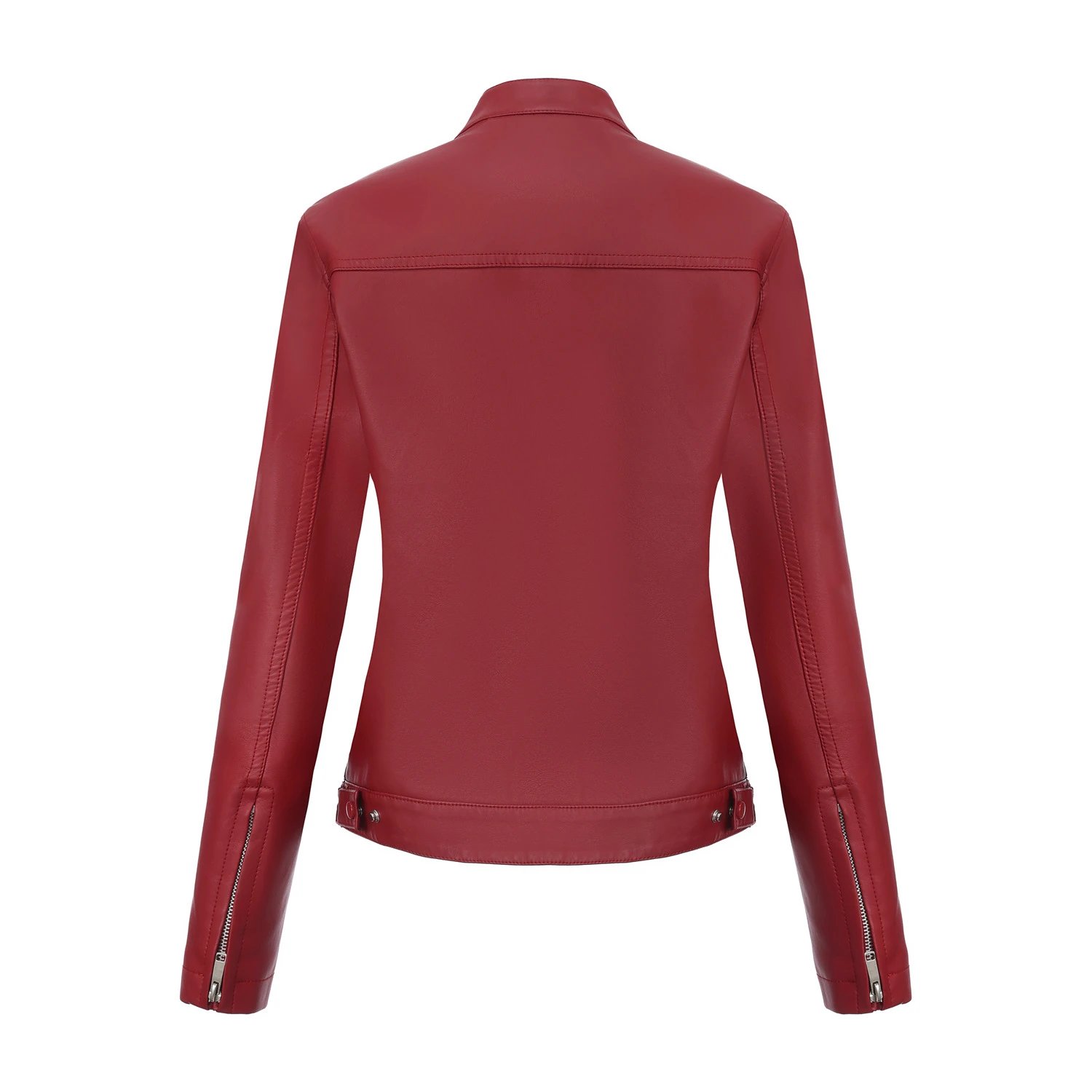 Design Faux Leather Moto Jacket Navy - 19