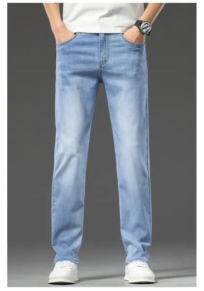 Design Classic Straight Fit Mid-Wash Blue Jeans - 13