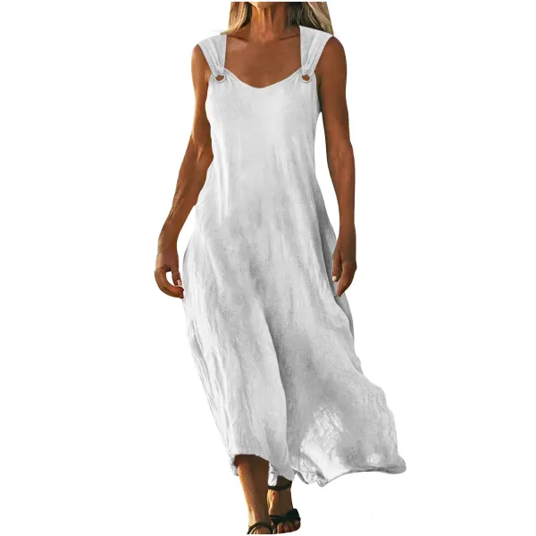 Design Sleeveless Ring-Strap Maxi Dress Red - 11