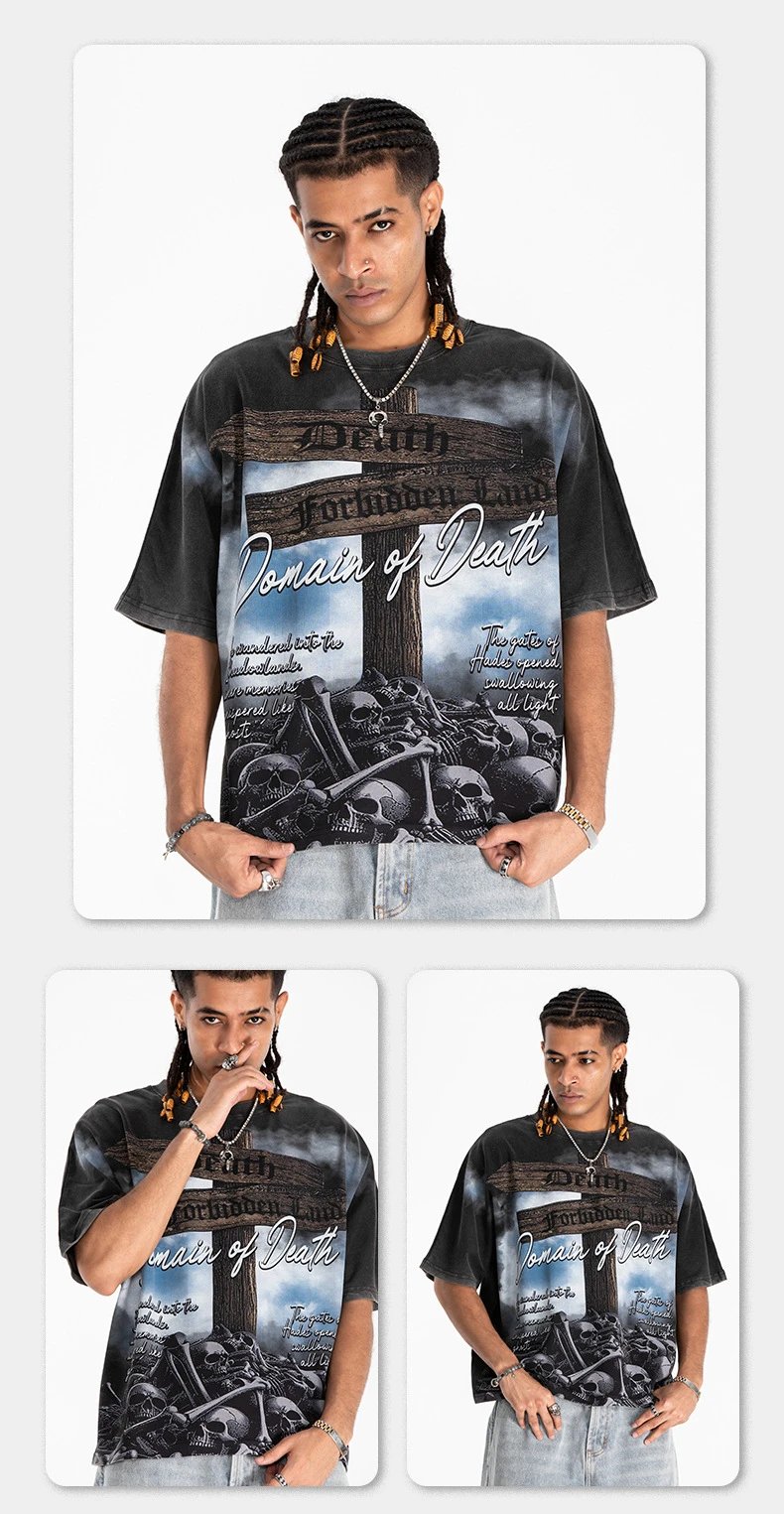 Design Domain of Death Graphic T-Shirt Gray - 9