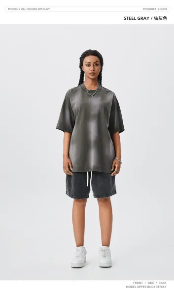 Design TILANI Steel Gray Oversized T-Shirt T-Shirts - 19