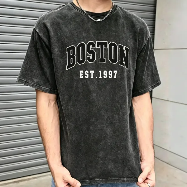 Design Boston Est. 1997 Washed Black T-Shirt - 3