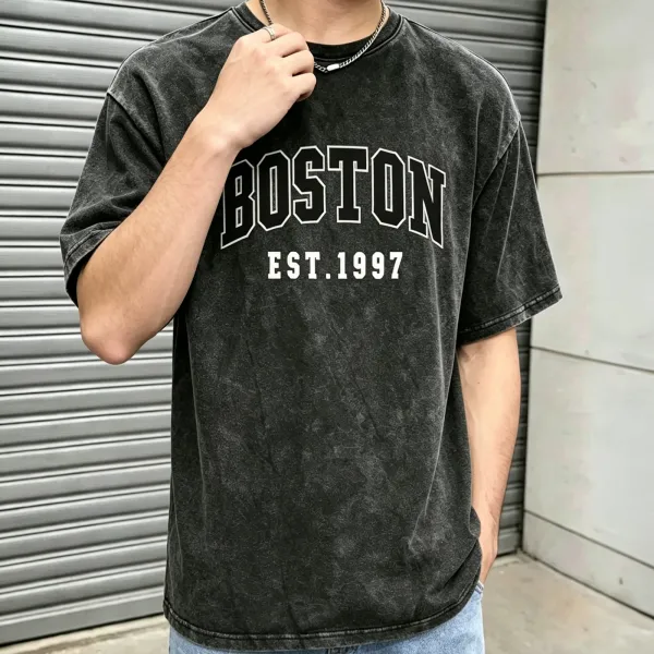 Design Boston Est. 1997 Washed Black T-Shirt - 4