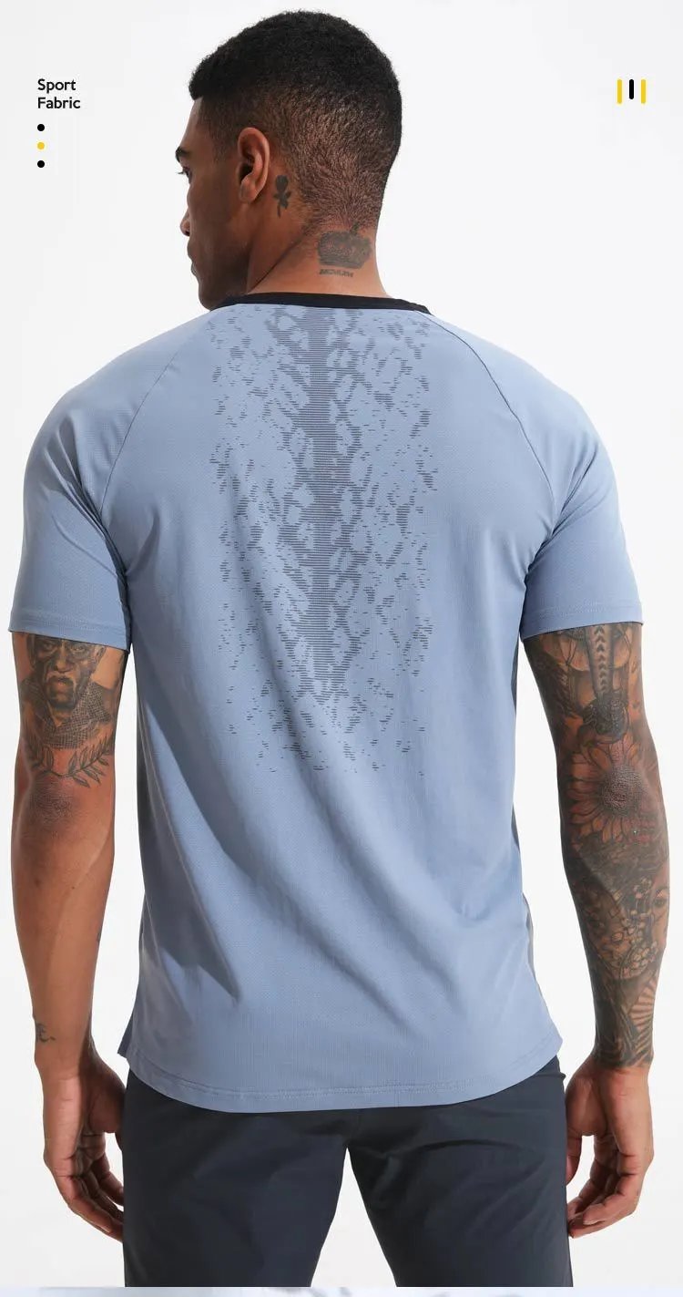 Design Abstract Print Performance T-Shirt Black - 6