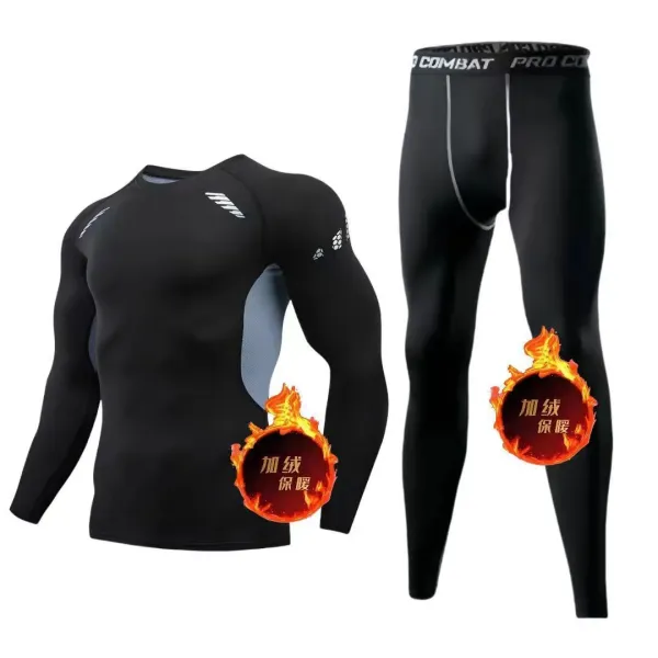 Design Combat Pro Combat Thermal Base Layer Set Black Activewear - 1