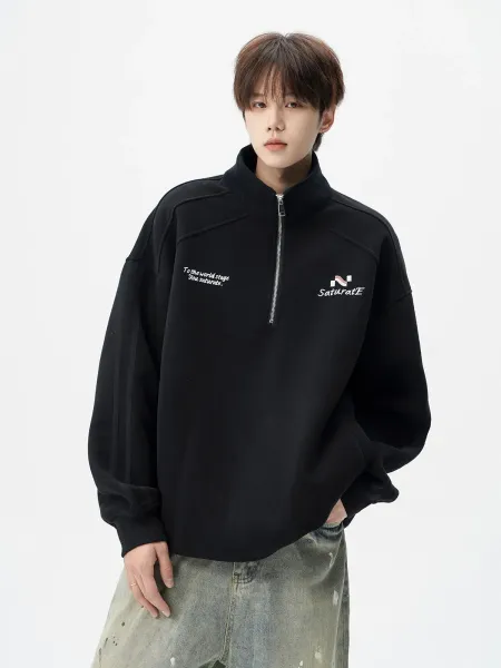 Design Half-Zip Oversized Hoodie Gray - 20
