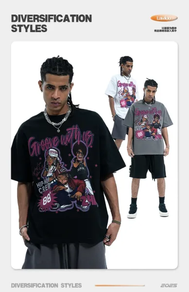 Design Groove With Us Hip-Hop Crew Graphic T-Shirt White - 2