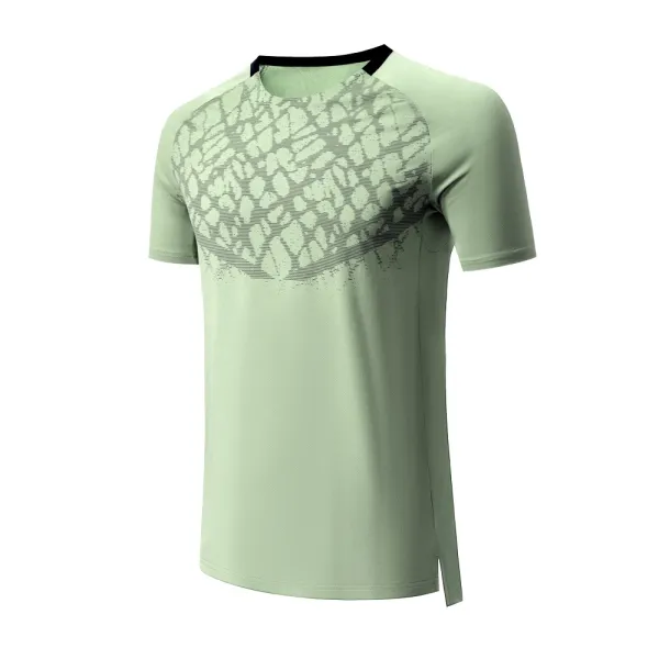 Design Abstract Print Performance T-Shirt Mint Green - 1