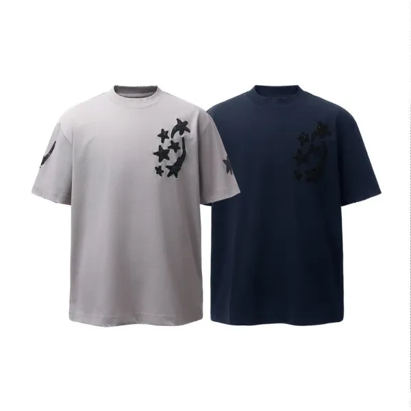 Design Star Embroidery Navy T-Shirt - 4
