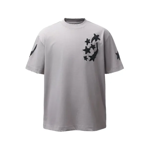 Design Star Embroidery Navy T-Shirt - 8