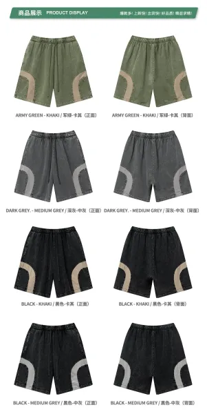 Design BE Thrived Army Green-Khaki Patchwork Shorts - 53